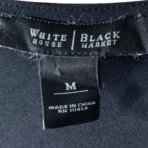 White House Black Market Top Womens M 3/4 Sleeve Square Neck Ruffled Pullover - Picture 5 of 6